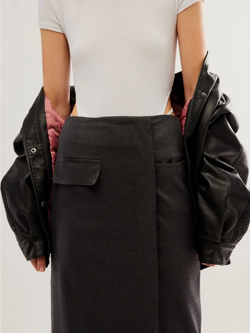 Free People Moon River Menswear Wrap Skirt